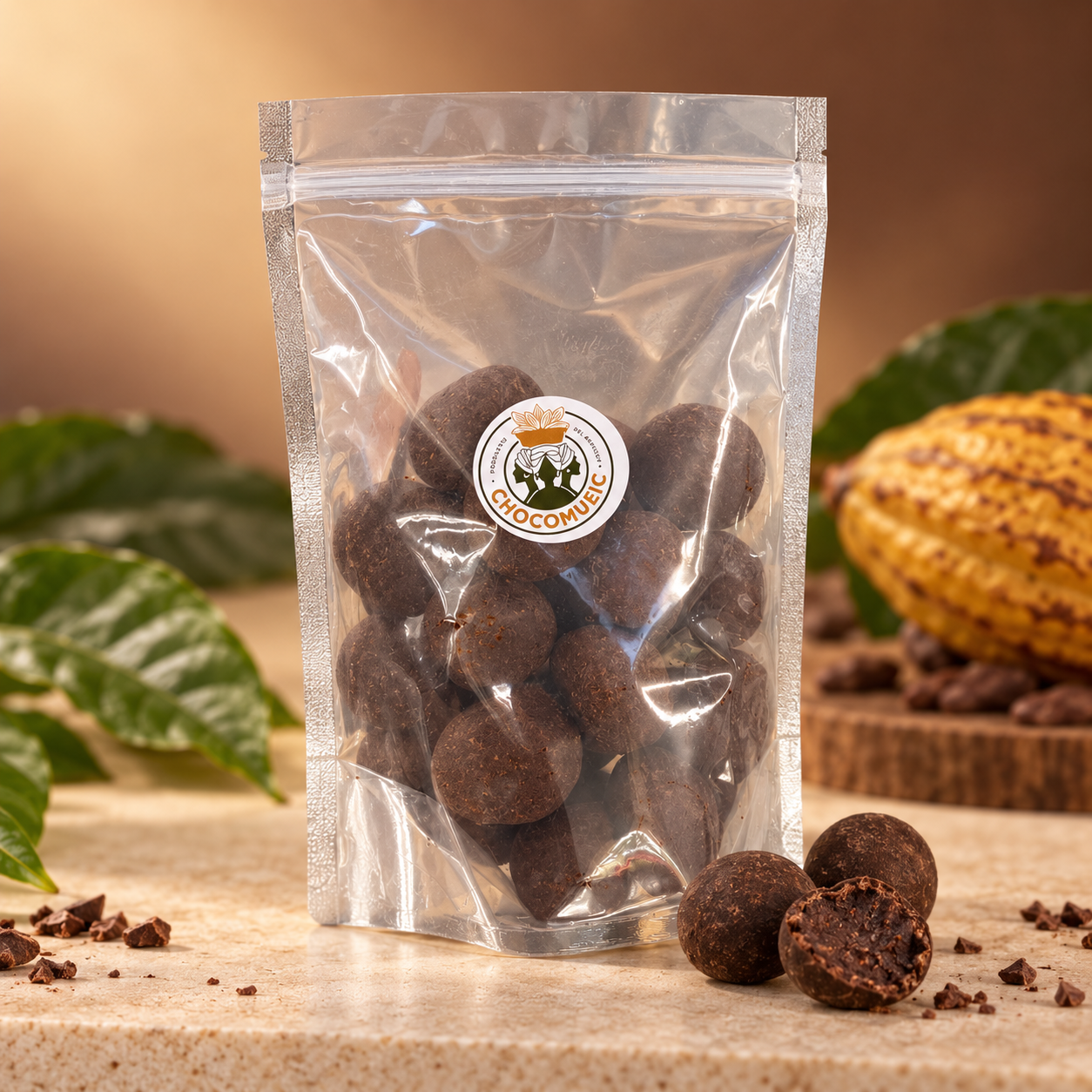 Bolas de chocolate de mesa 100% cacao
