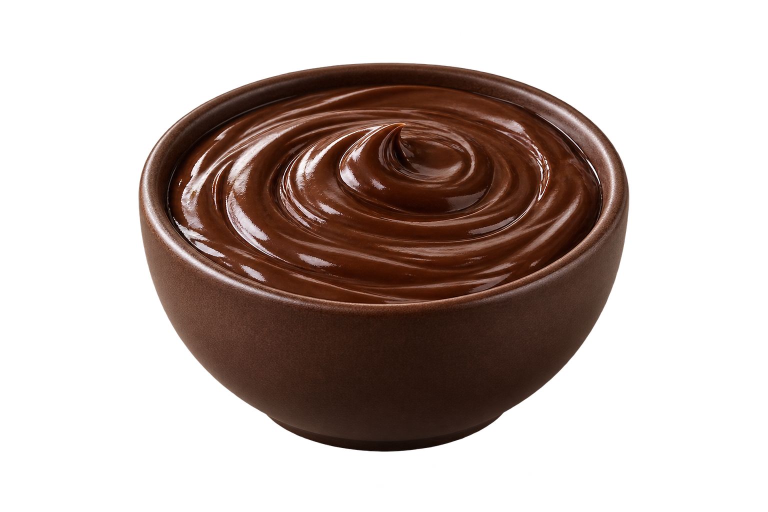 Cuenco de cerámica con chocolate fundido en remolino